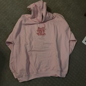 LONELY GHOST - self love hoodie. Pink and red size XL